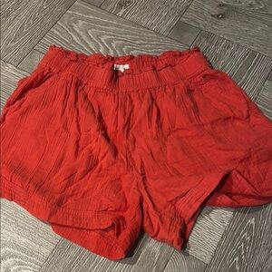 Pact High Waist Red and Orange Shorts